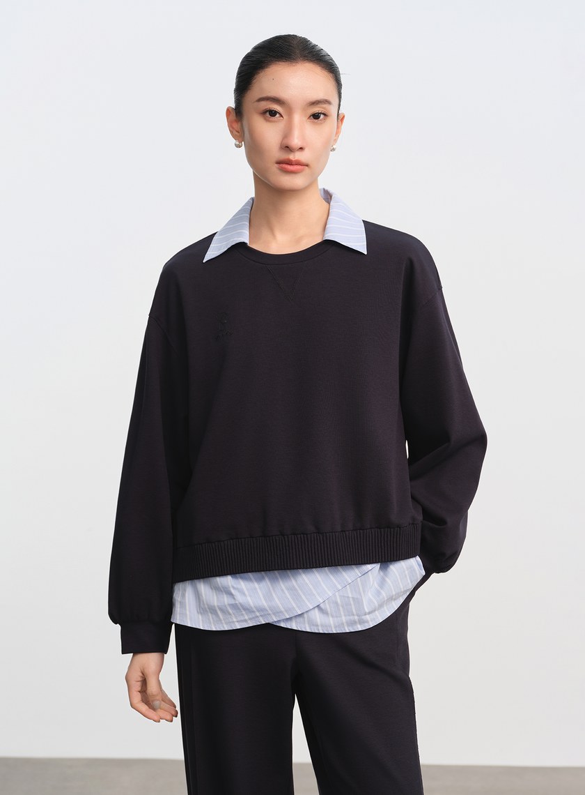 DISNEY｜雙面印繡短版衛衣