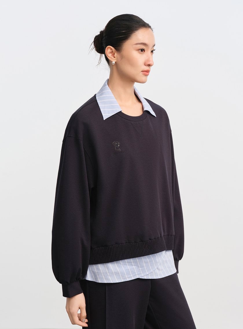 DISNEY｜雙面印繡短版衛衣