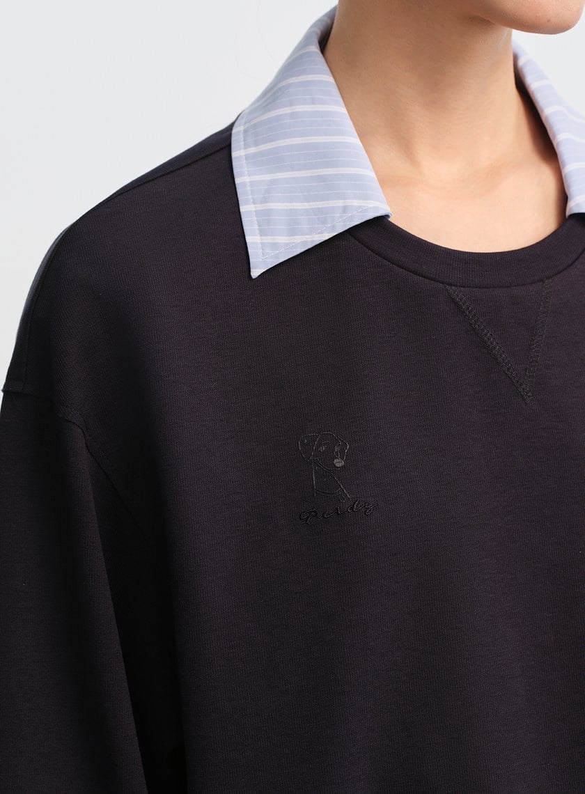 DISNEY｜雙面印繡短版衛衣