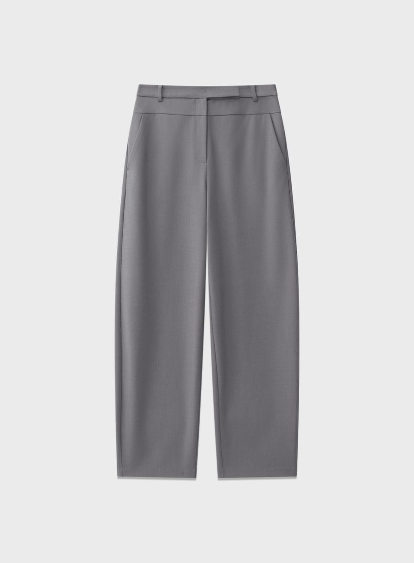 立體剪裁雙腰頭直筒褲