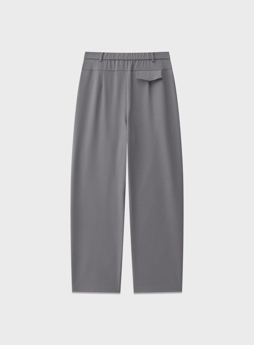 立體剪裁雙腰頭直筒褲