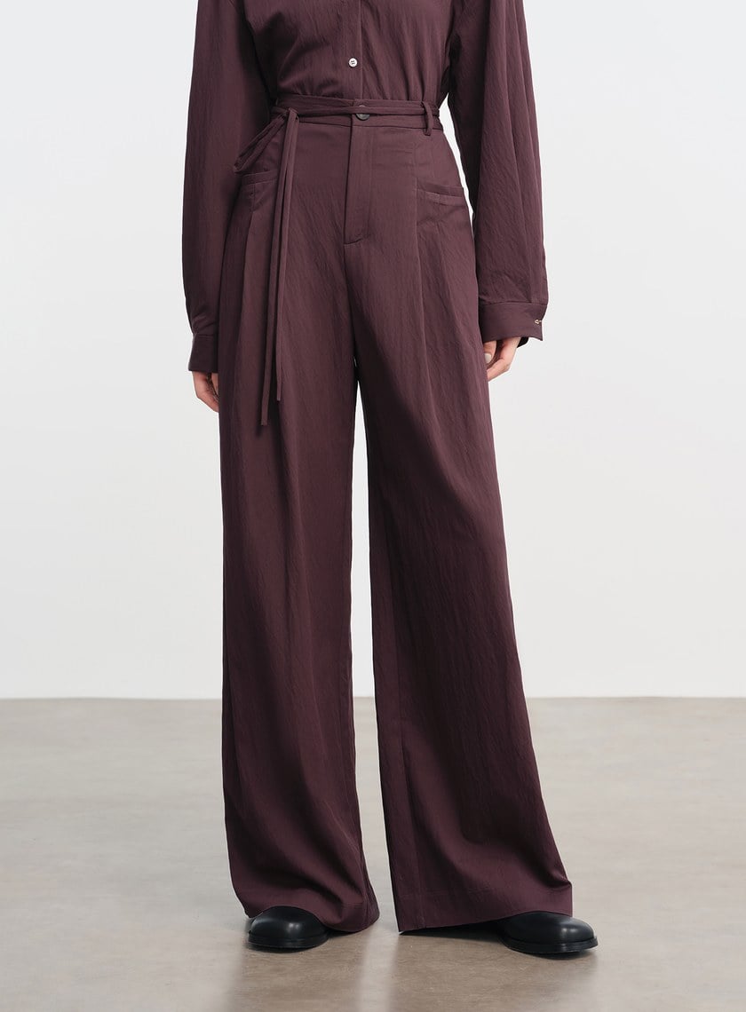 時髦可拆式腰帶寬褲