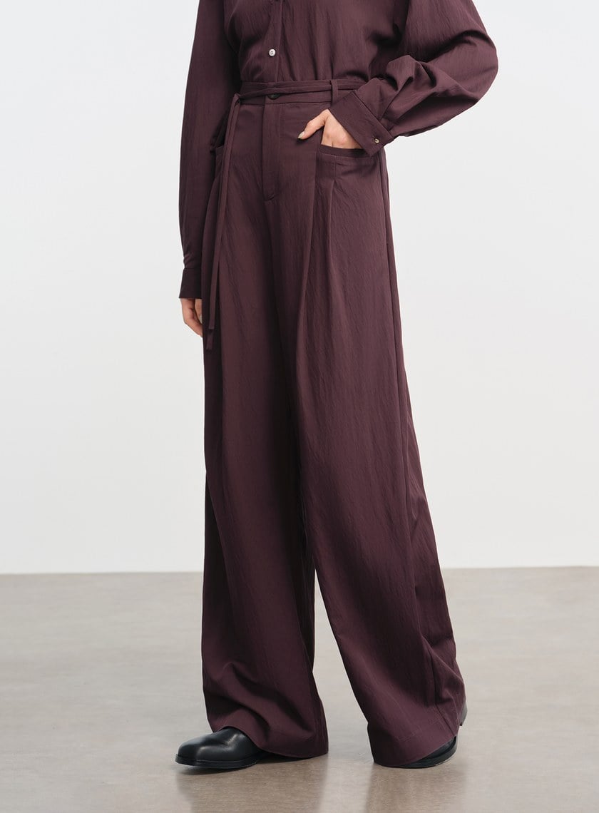 時髦可拆式腰帶寬褲