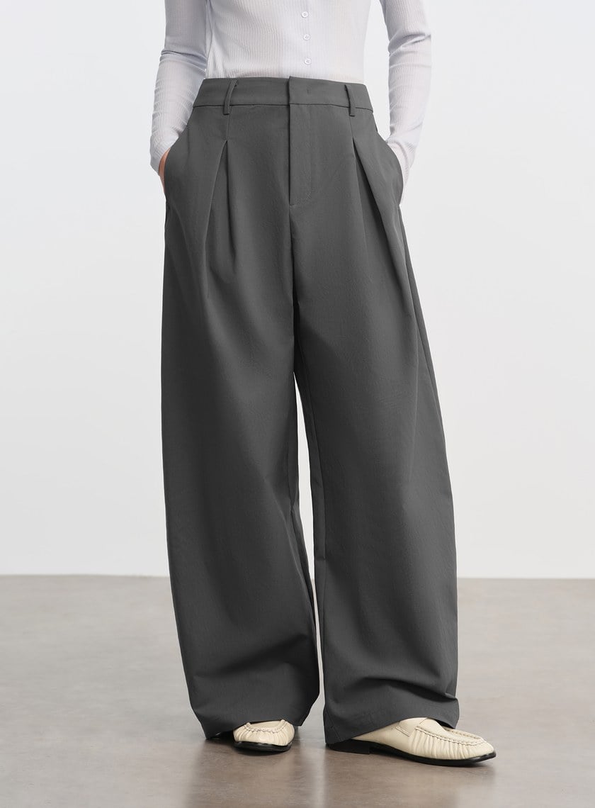 率性廓型彎刀褲