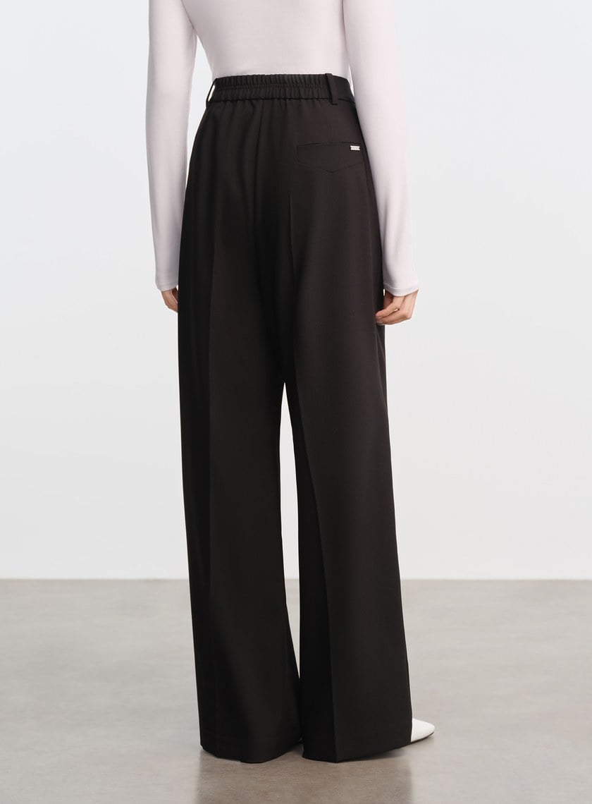 經典打摺修身西裝褲