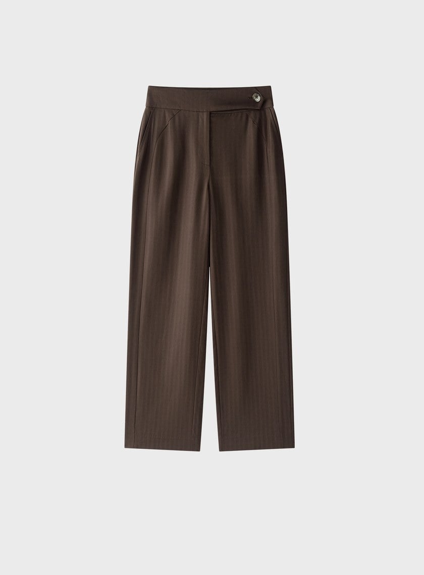 立體弧線高腰西裝褲