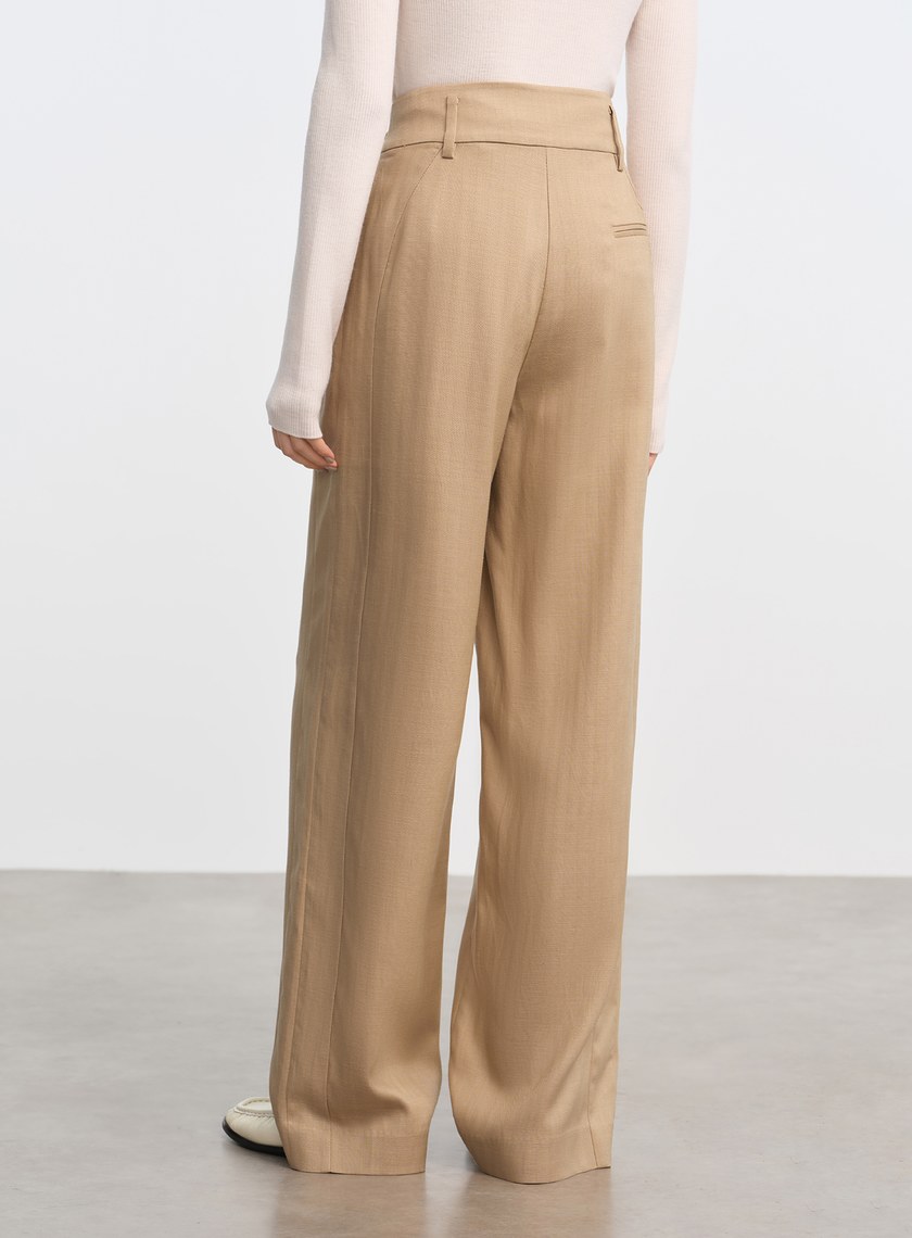 立體弧線高腰西裝褲