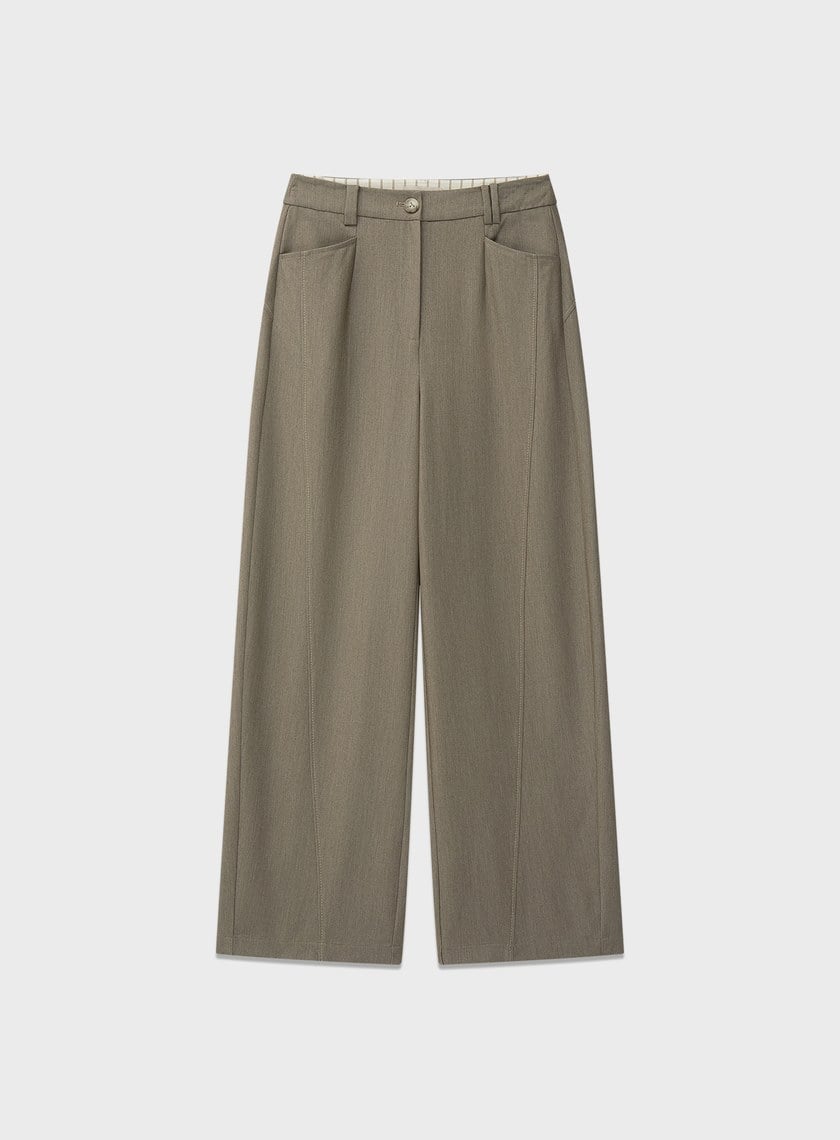 仿牛仔斜紋直筒彎刀褲