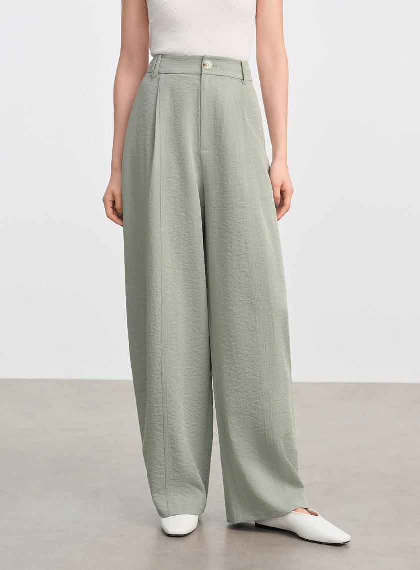 極簡網紗西裝褲