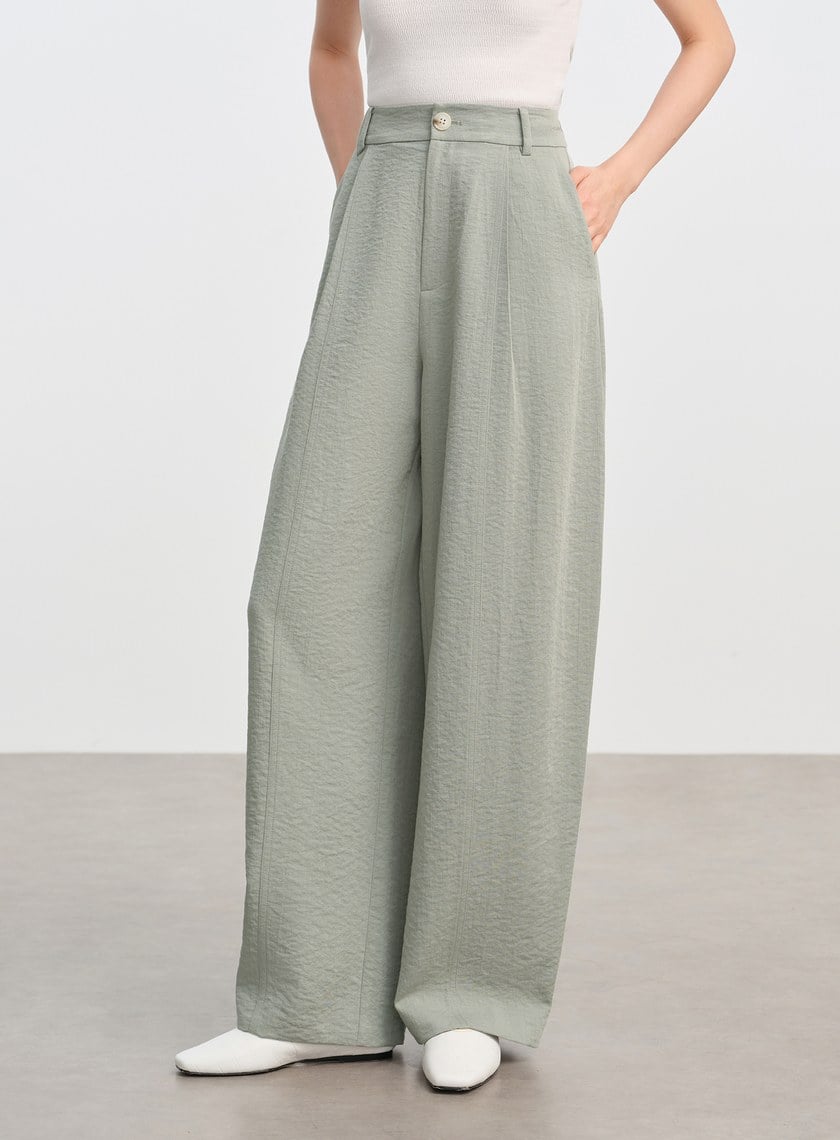 極簡網紗西裝褲