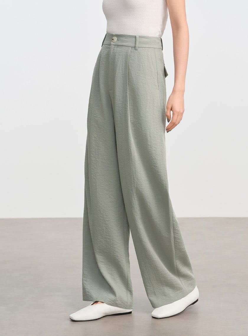 極簡網紗西裝褲