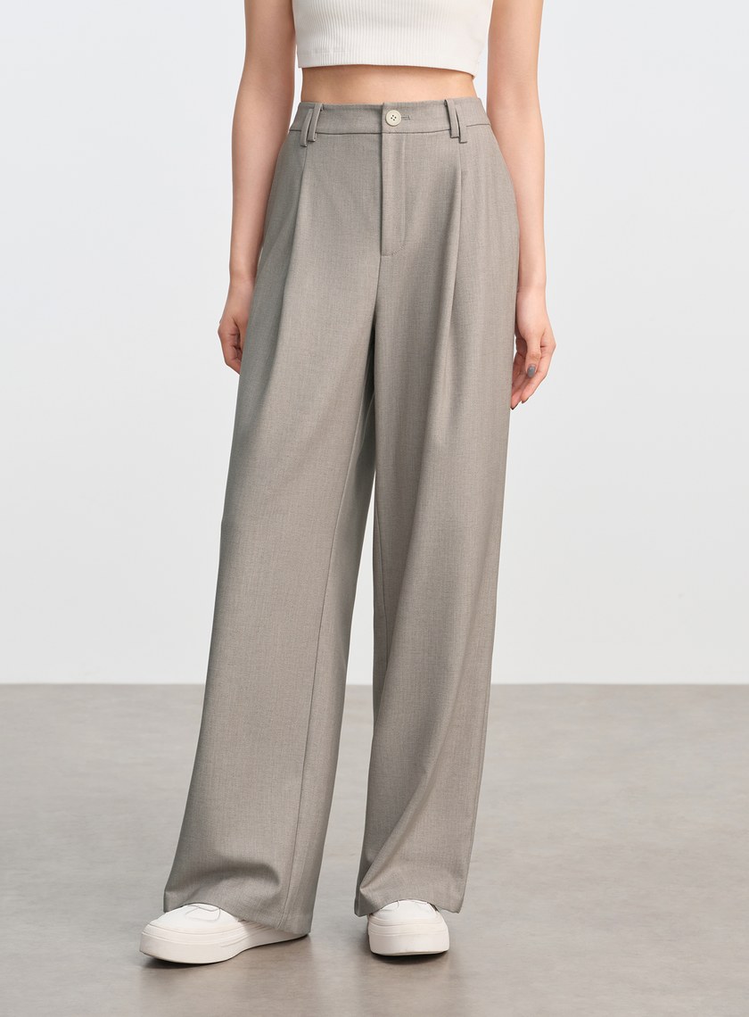 簡約亞麻西裝褲