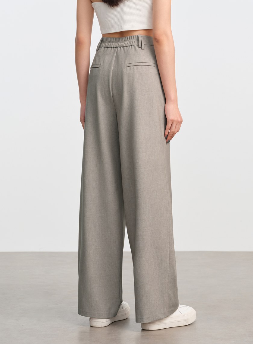 簡約亞麻西裝褲