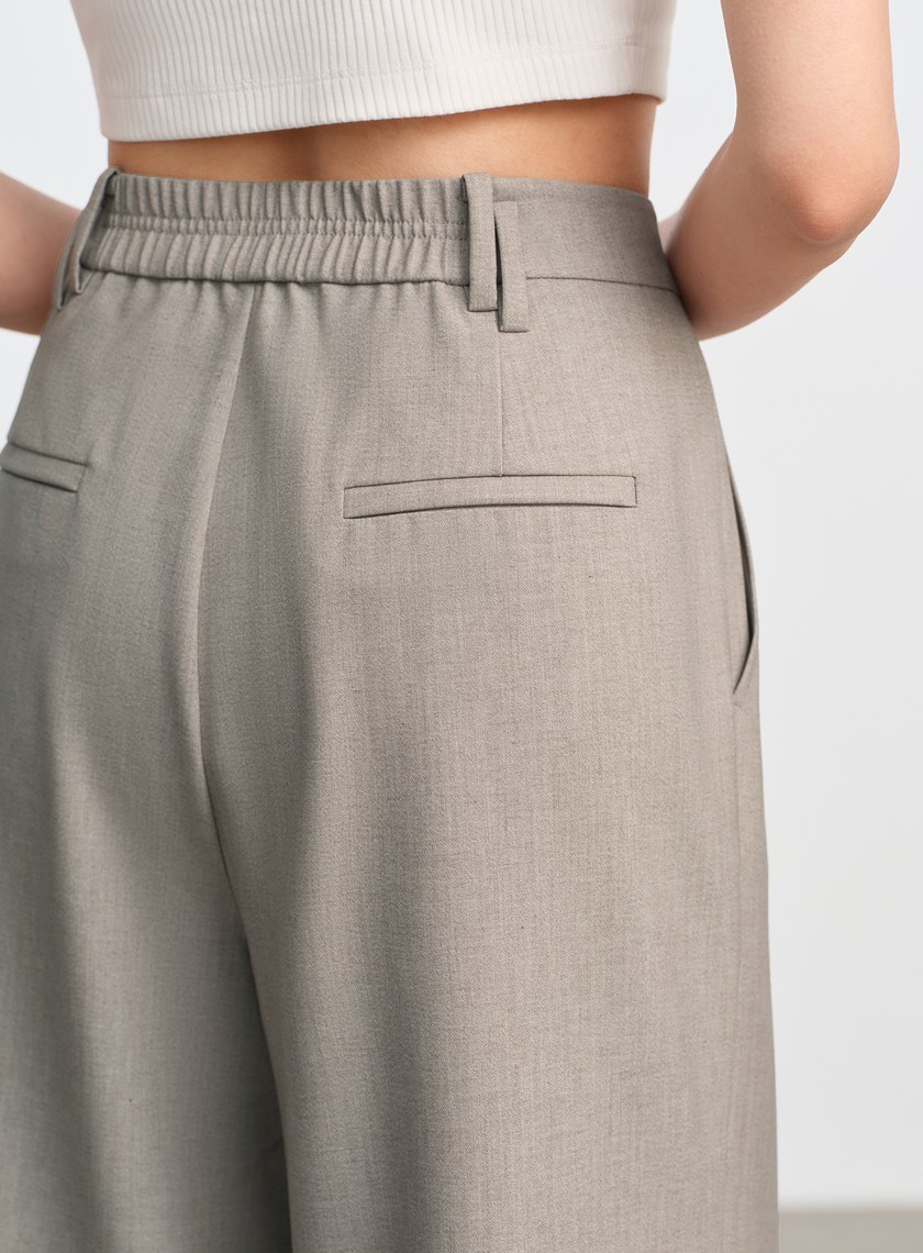 簡約亞麻西裝褲