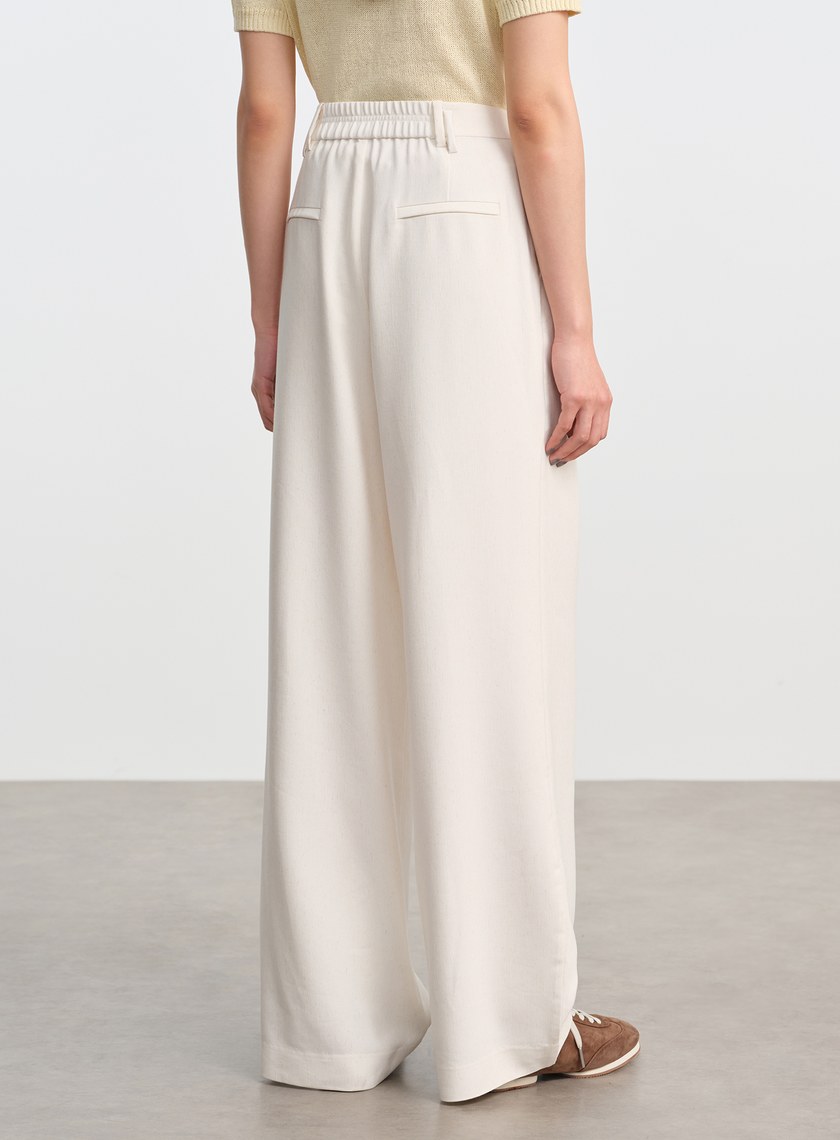 簡約亞麻西裝褲