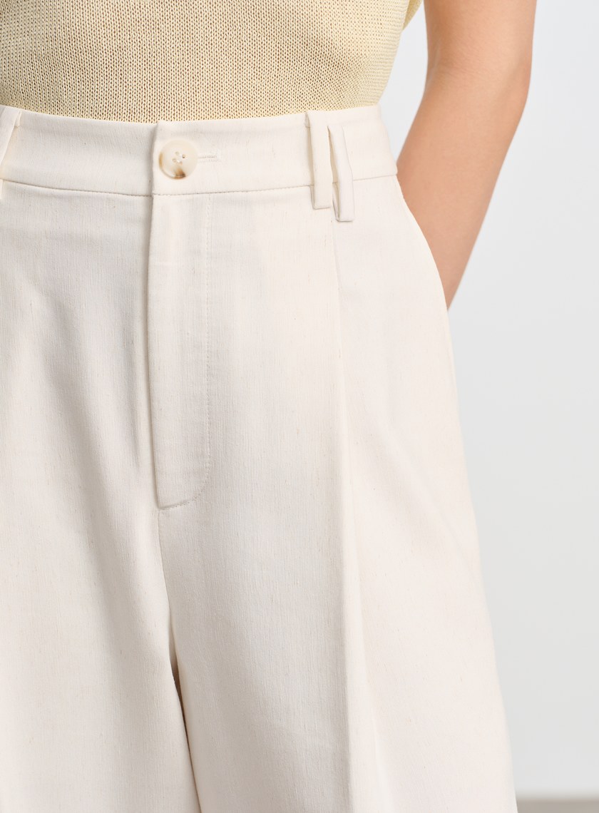 簡約亞麻西裝褲