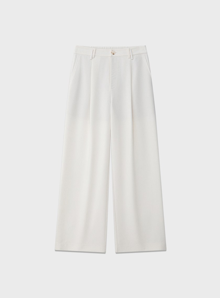 簡約亞麻西裝褲