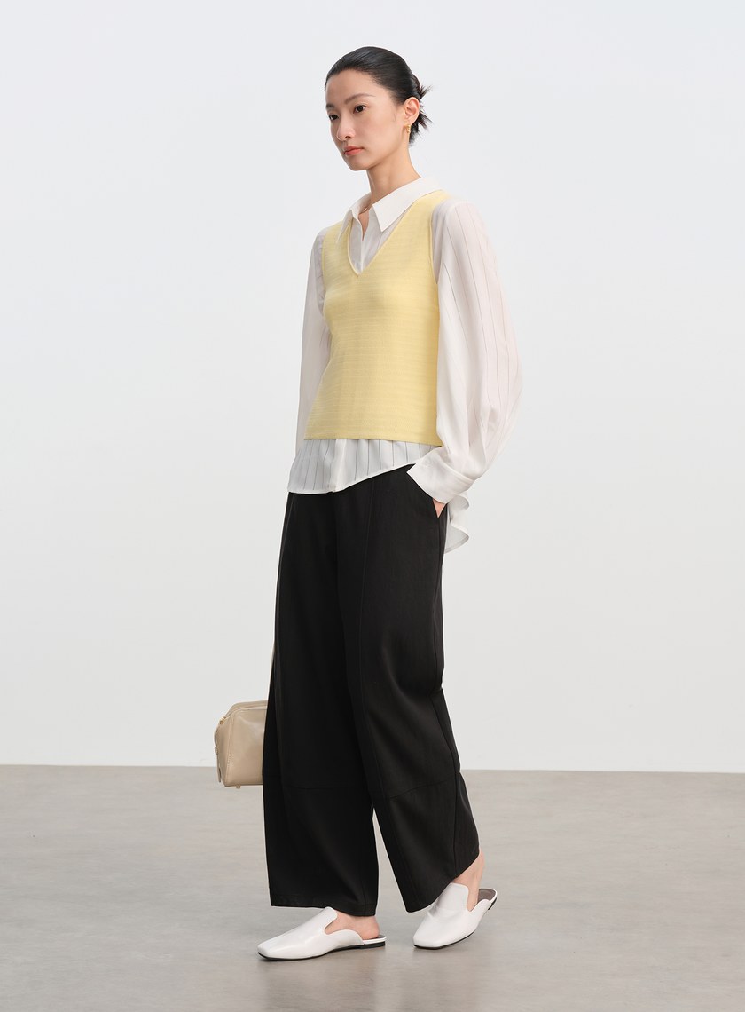 休閒九分彎刀褲