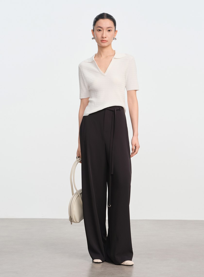 防曬涼感可拆式腰帶西裝褲