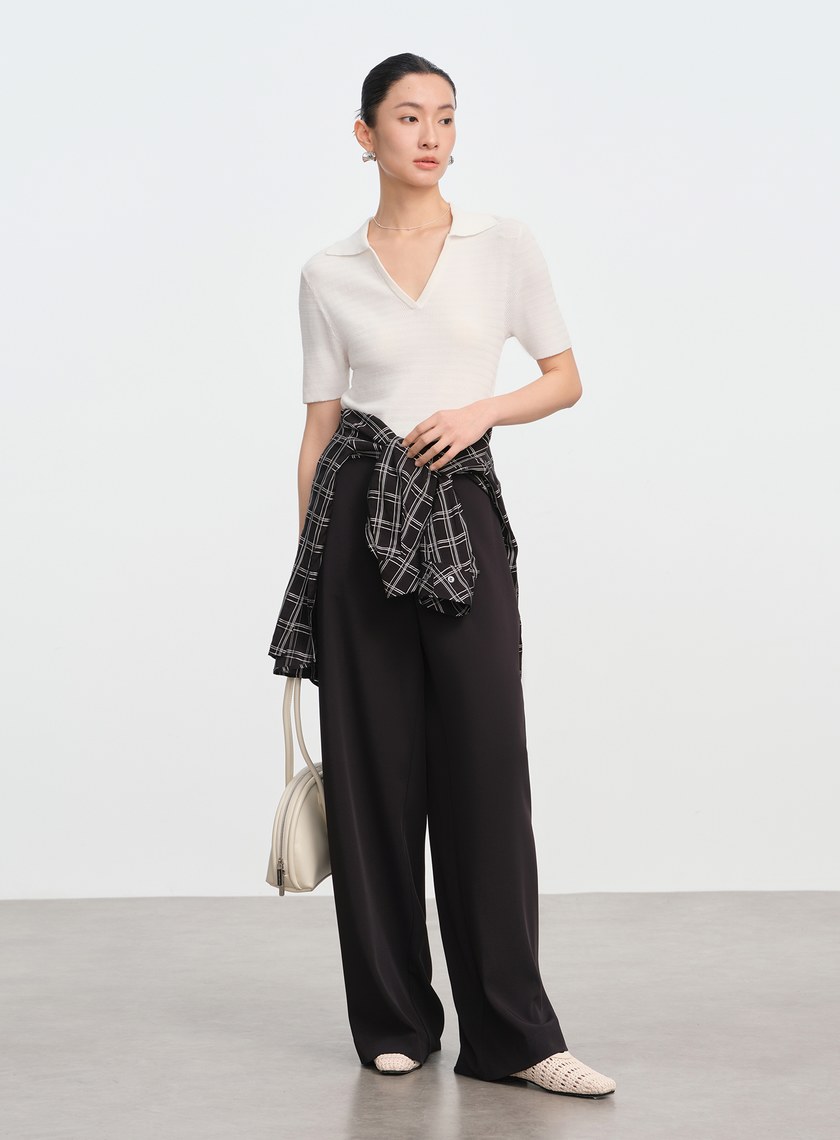 防曬涼感可拆式腰帶西裝褲