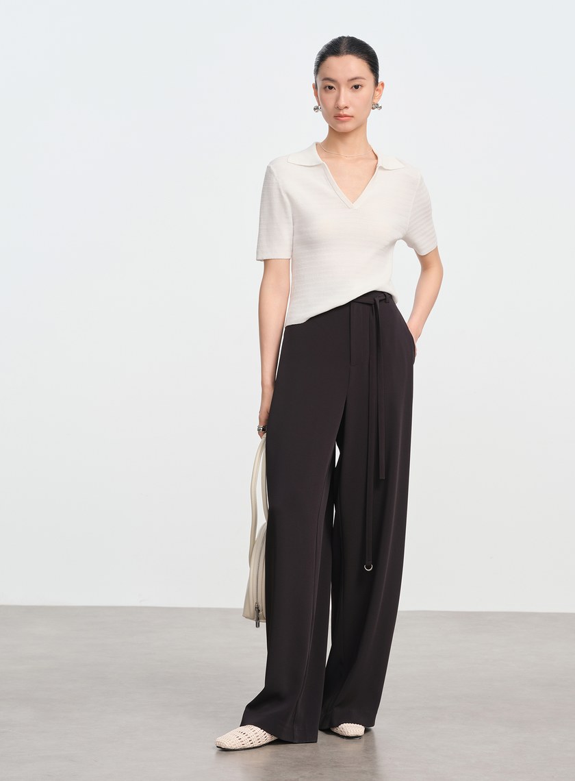 防曬涼感可拆式腰帶西裝褲