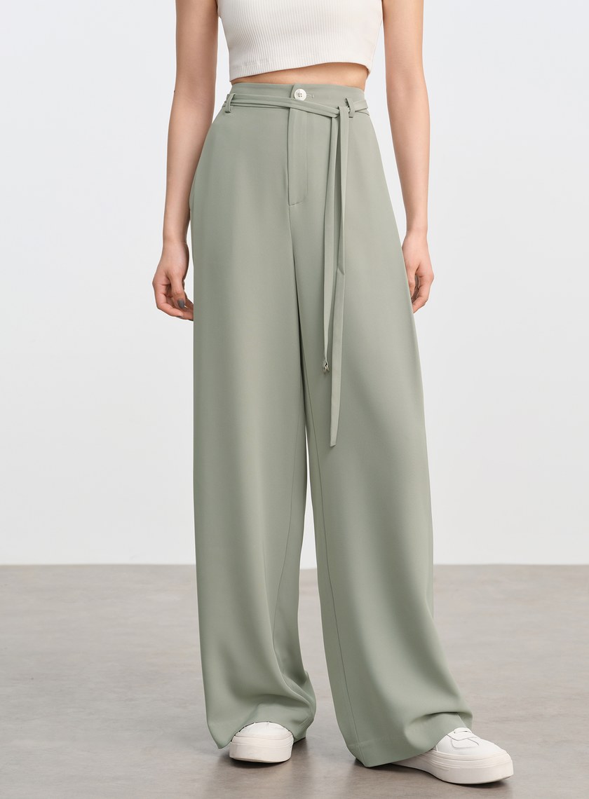 防曬涼感可拆式腰帶西裝褲