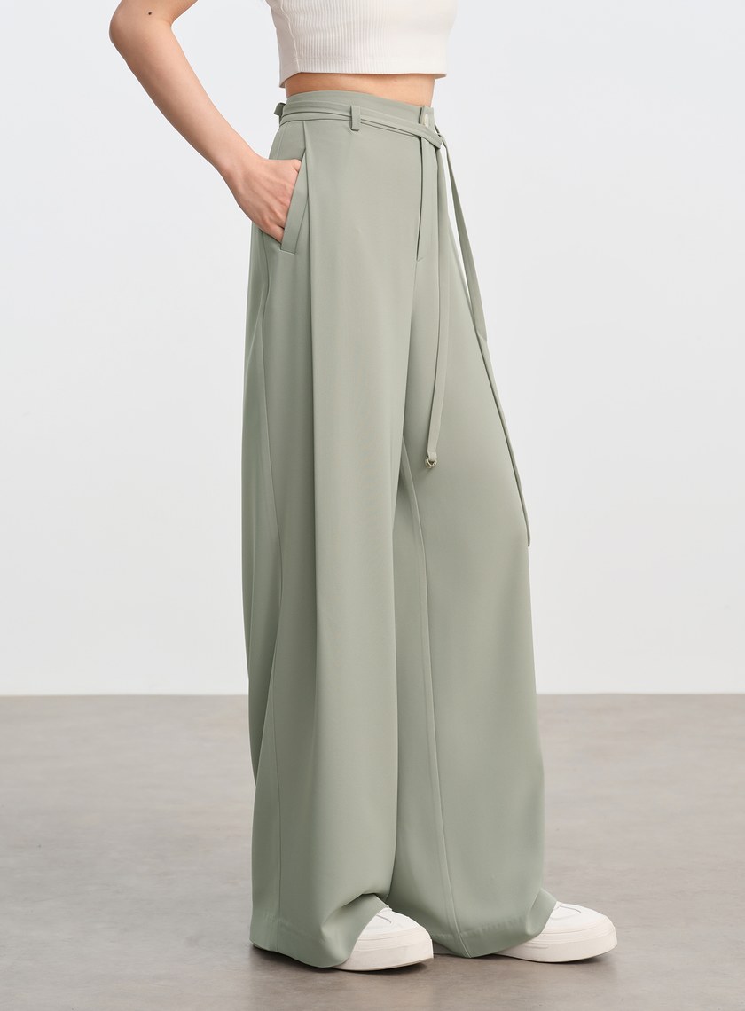 防曬涼感可拆式腰帶西裝褲