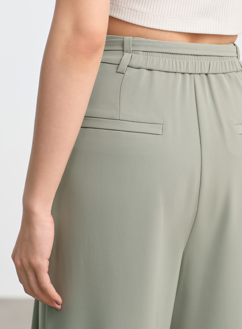 防曬涼感可拆式腰帶西裝褲