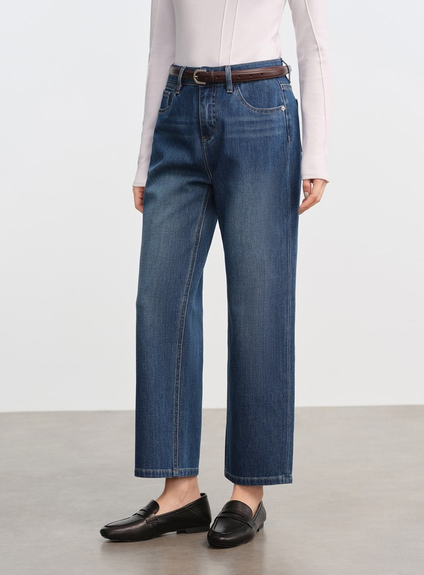 中腰修身九分牛仔褲