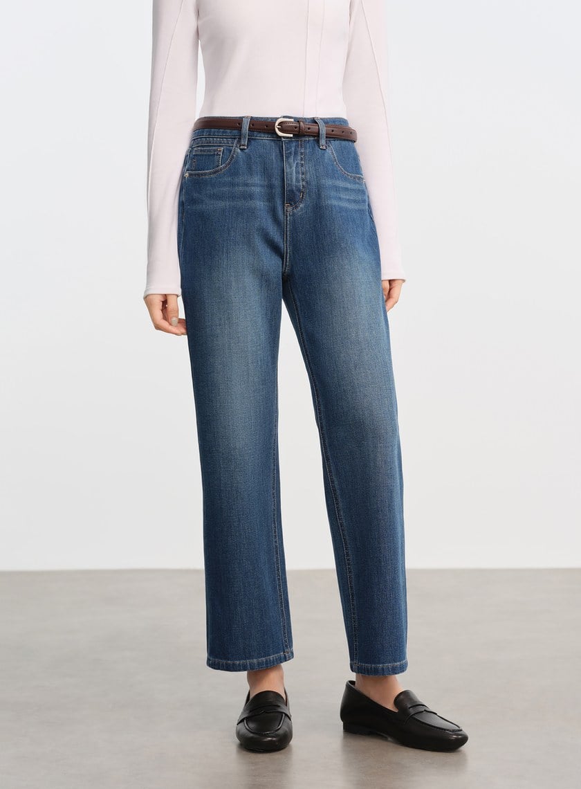 中腰修身九分牛仔褲