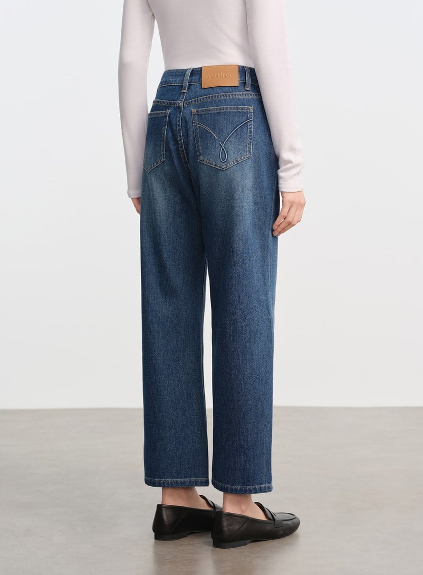 中腰修身九分牛仔褲