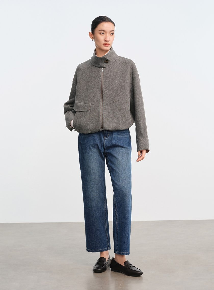 中腰修身九分牛仔褲