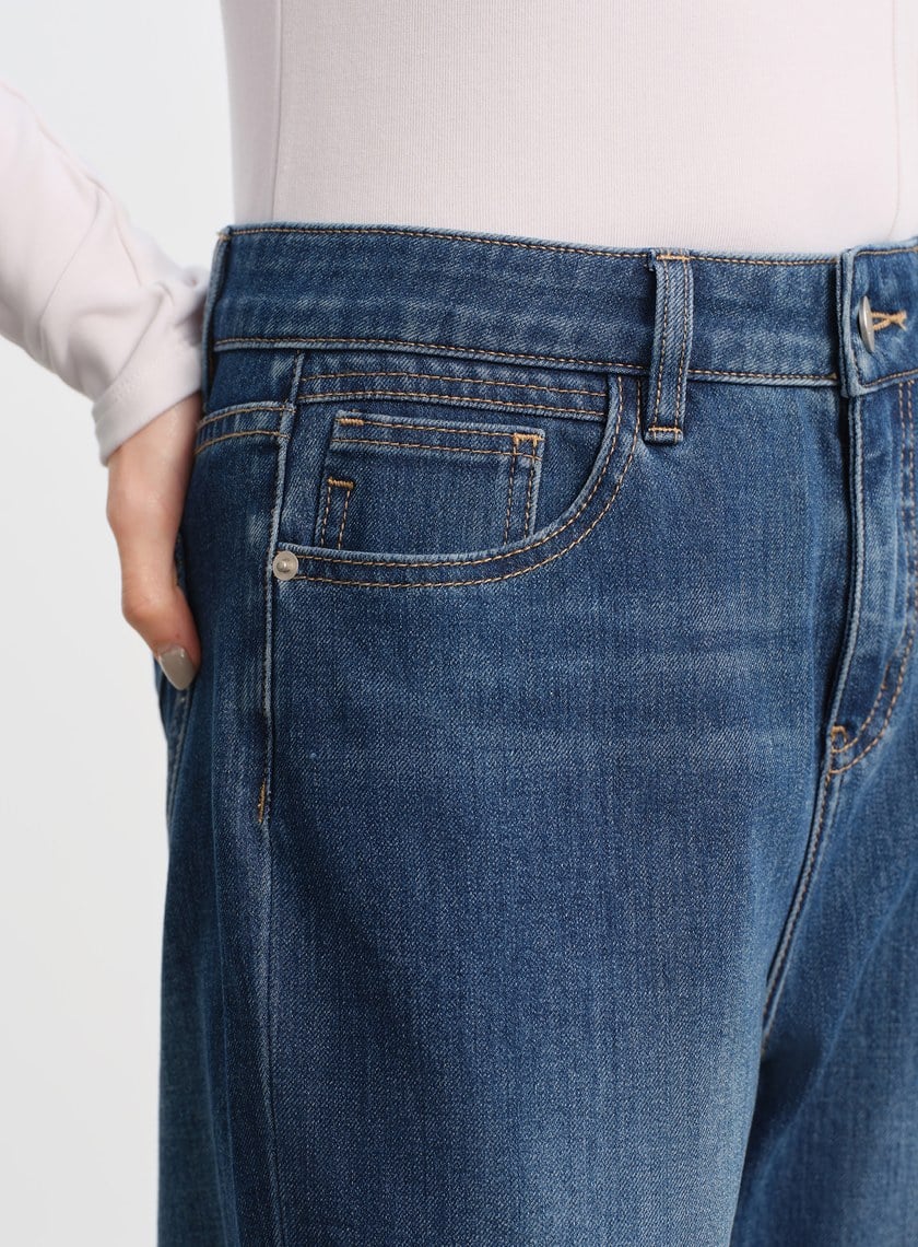 中腰修身九分牛仔褲