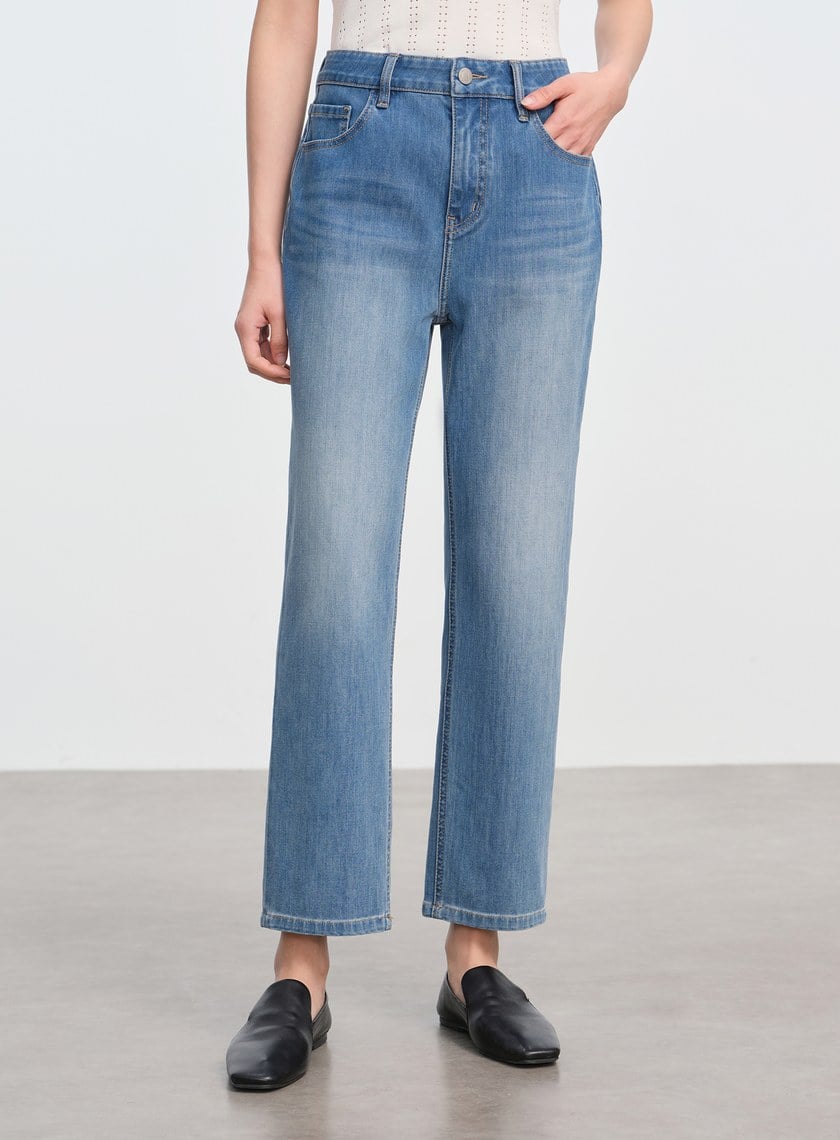 經典修身九分牛仔褲