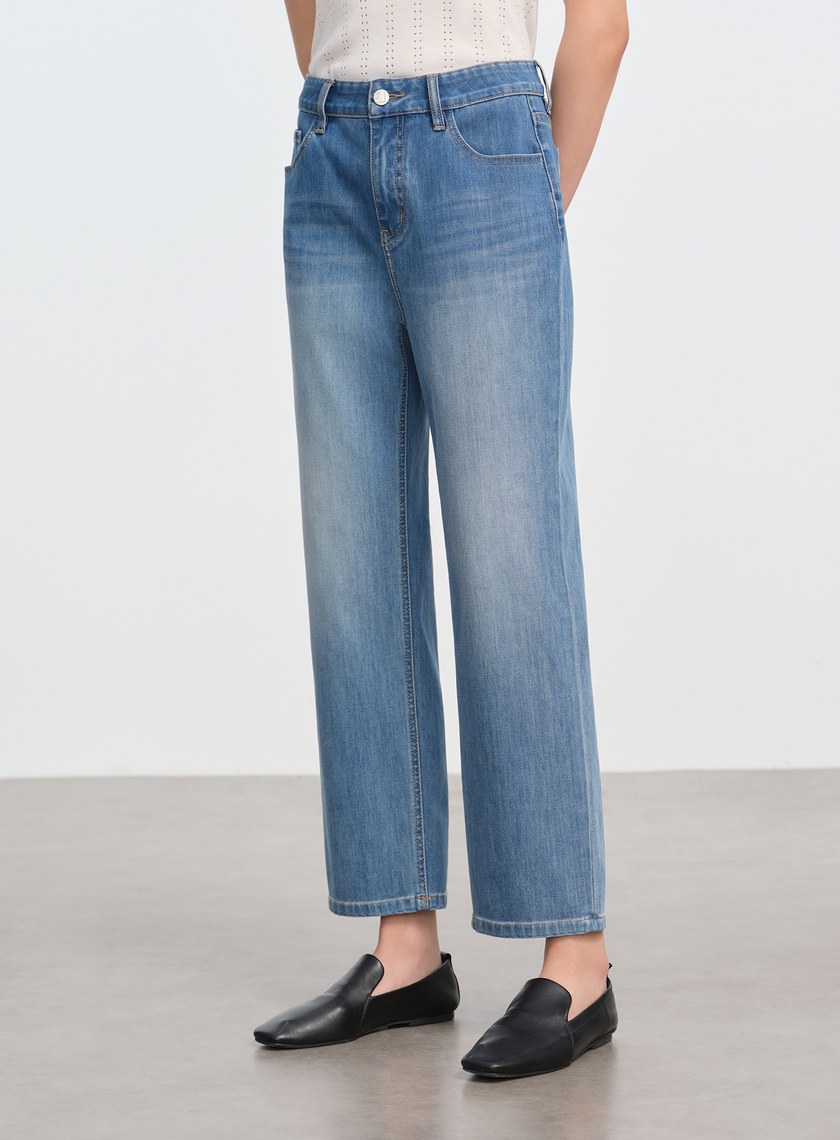 經典修身九分牛仔褲