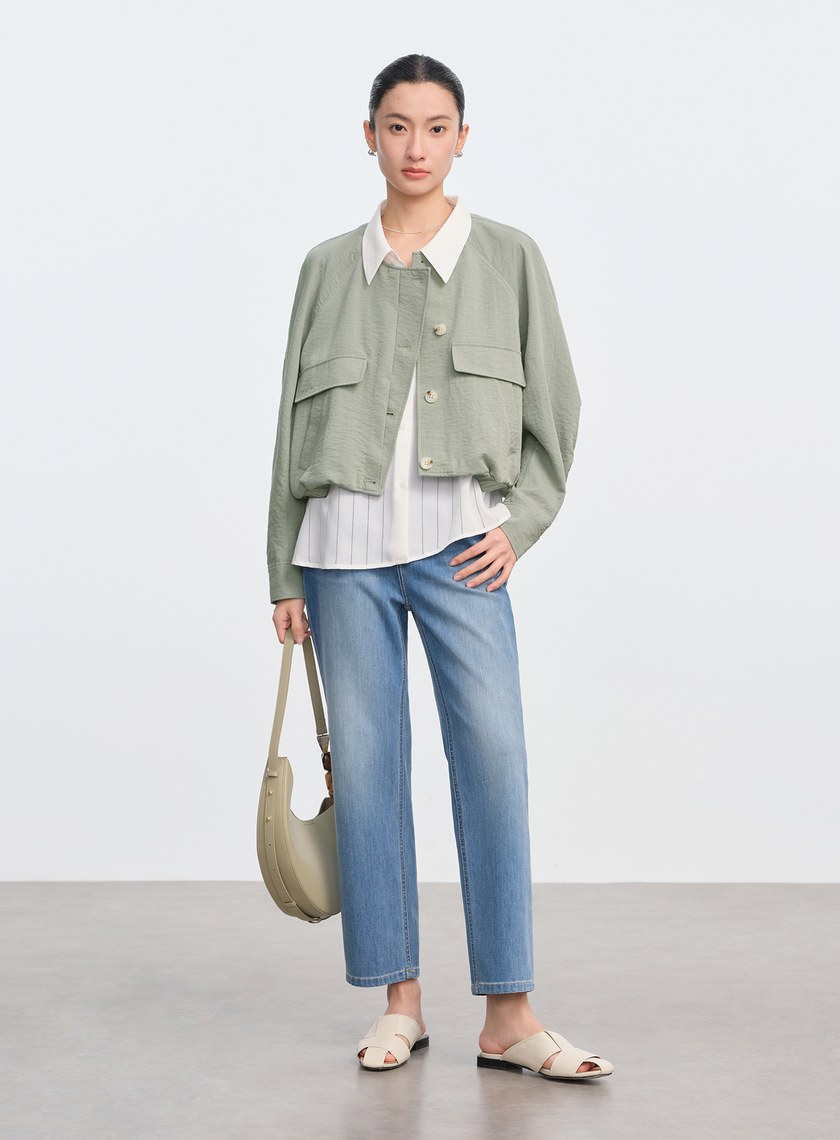 經典修身九分牛仔褲