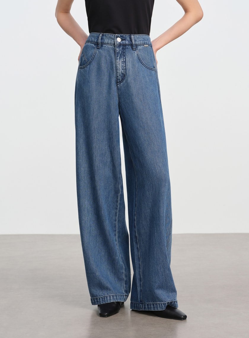 慵懶經典牛仔彎刀褲