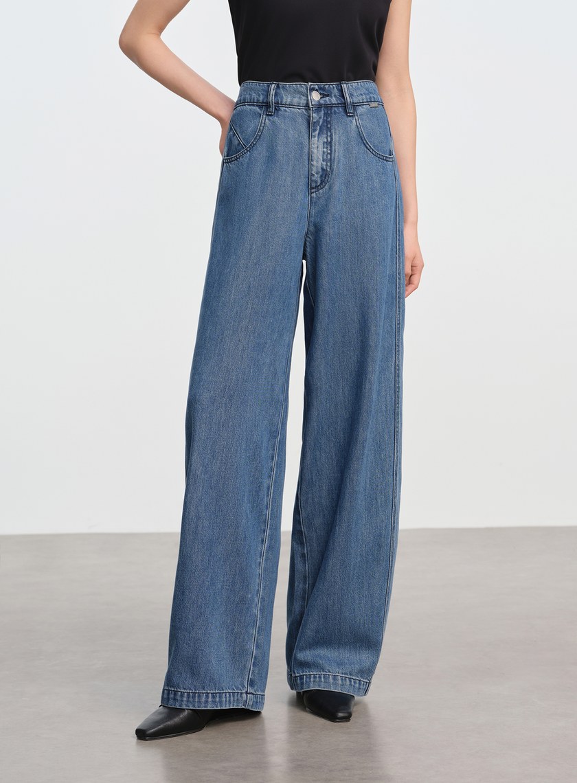 慵懶經典牛仔彎刀褲