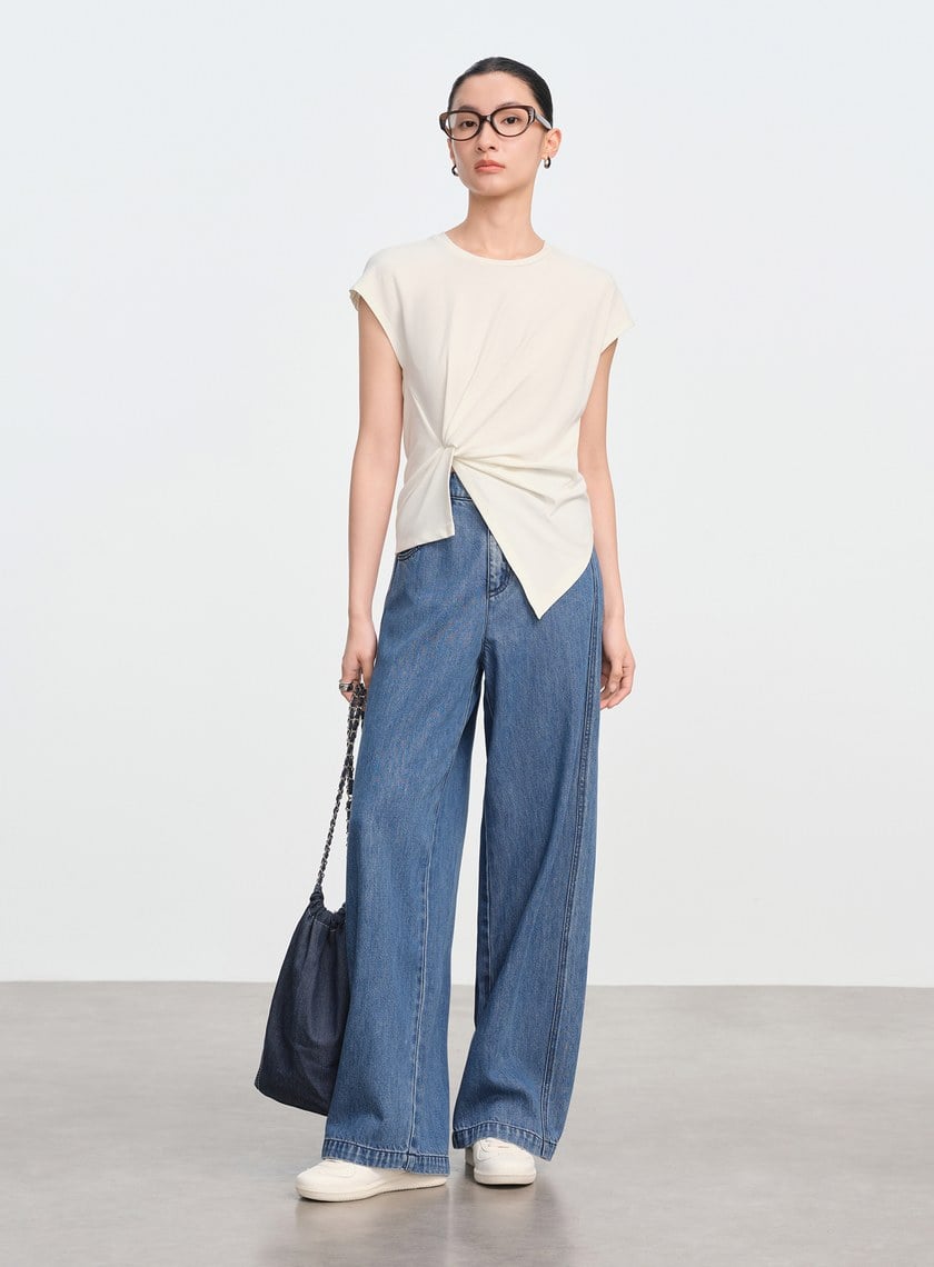 慵懶經典牛仔彎刀褲