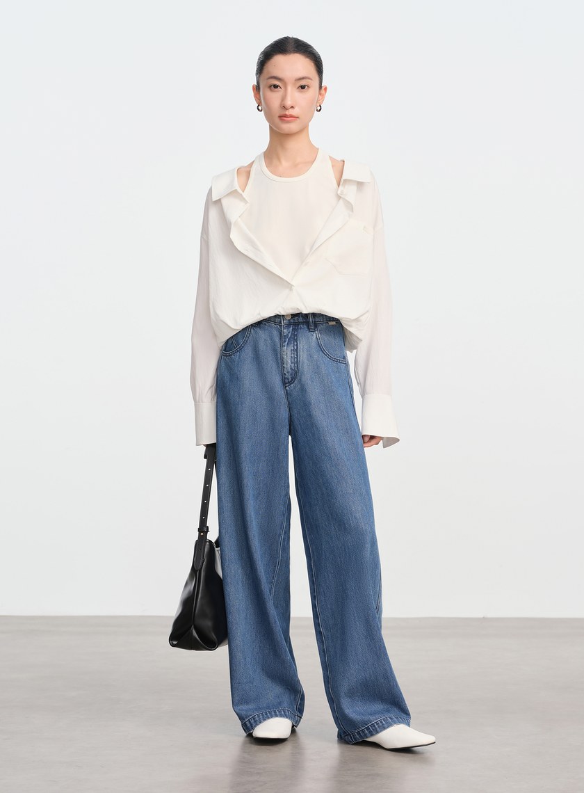 慵懶經典牛仔彎刀褲