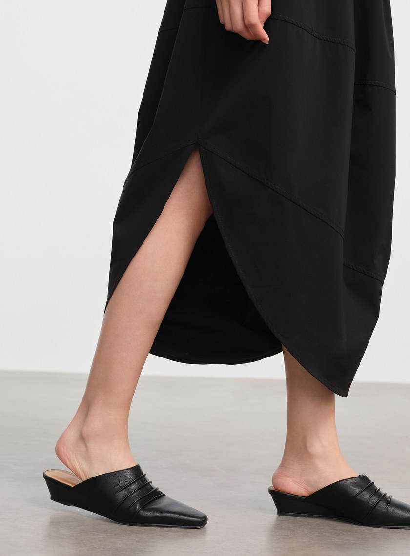 優雅露肩拼接洋裝