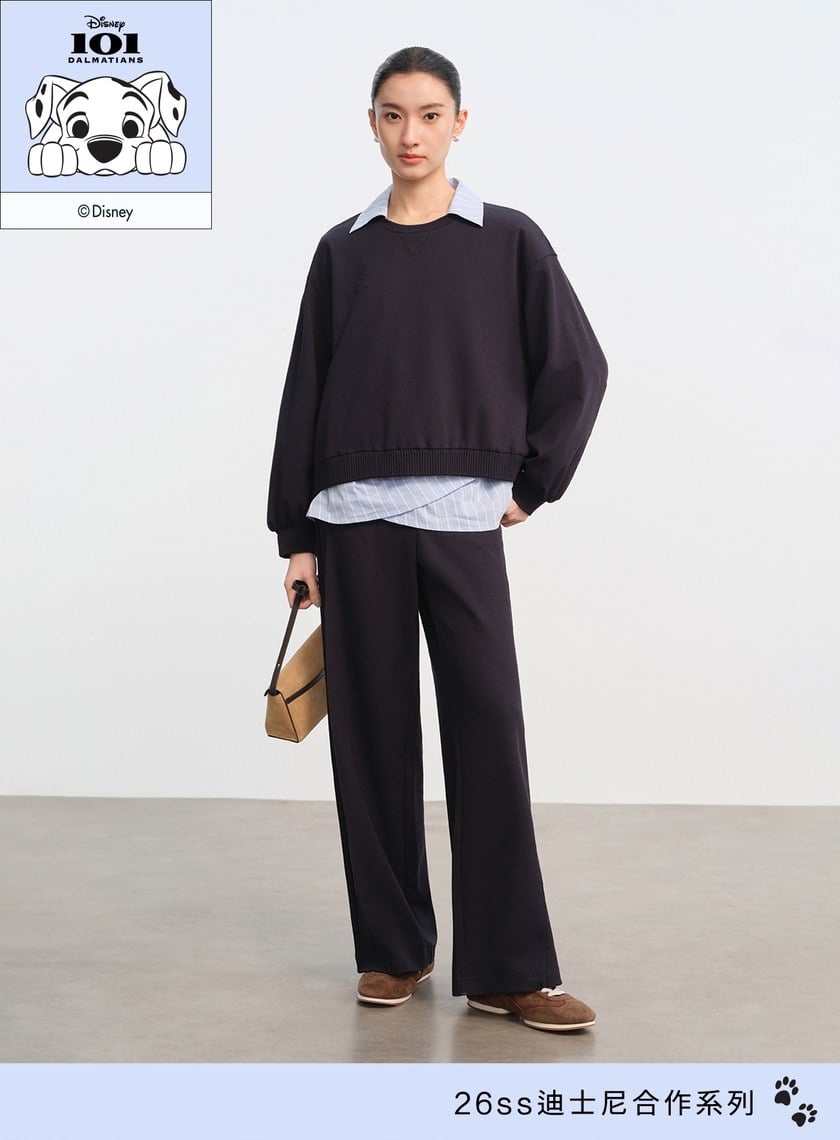 DISNEY｜雙面印繡短版衛衣