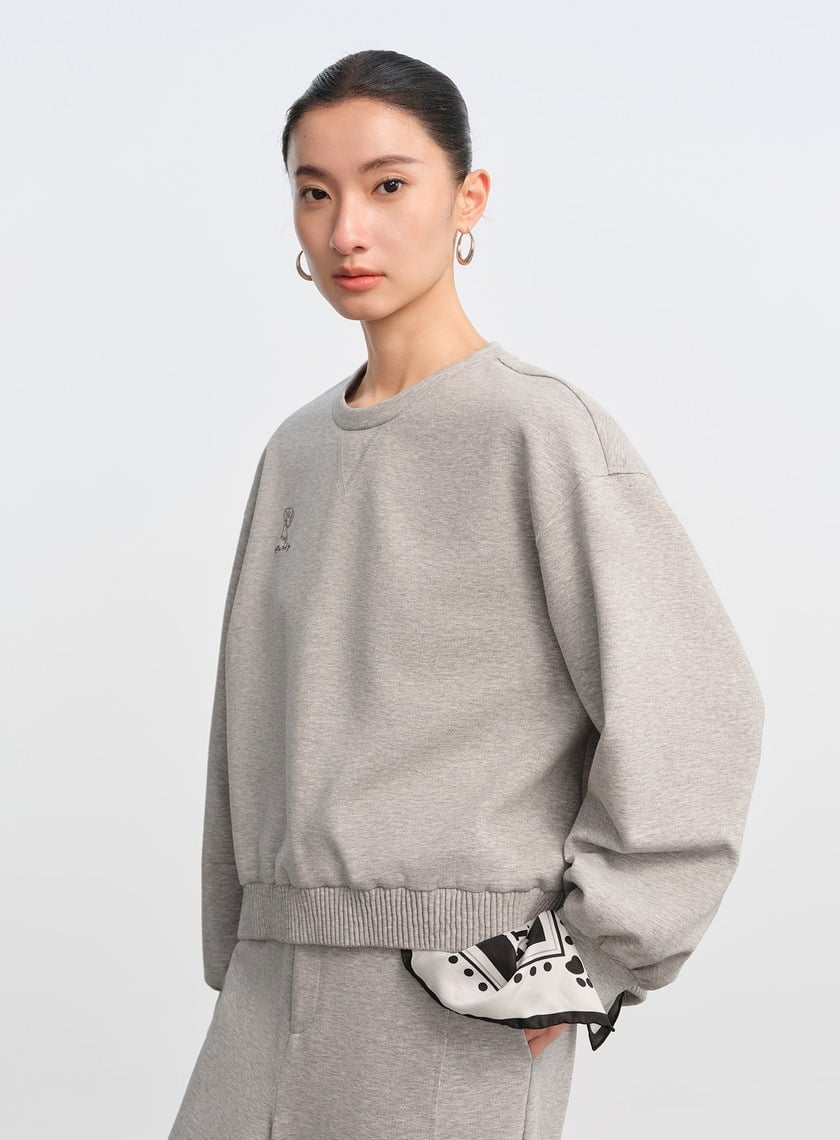 DISNEY｜雙面印繡短版衛衣