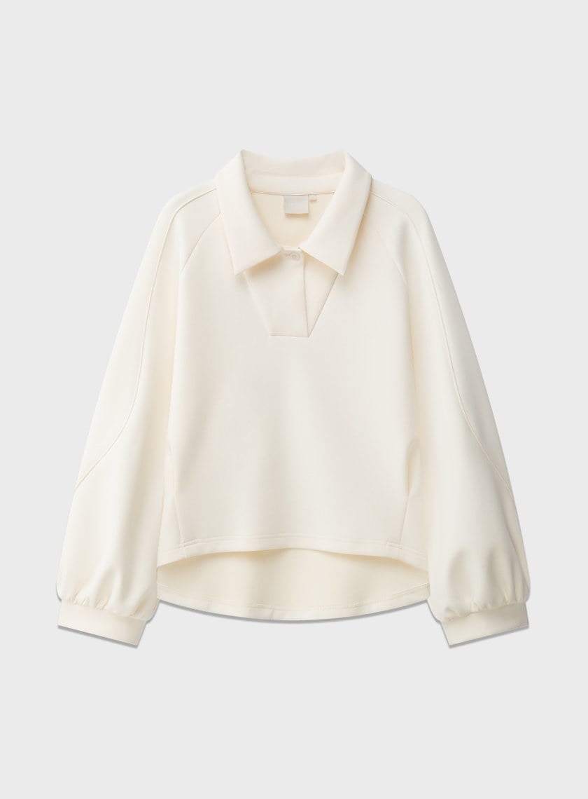 復古半開襟 POLO 上衣