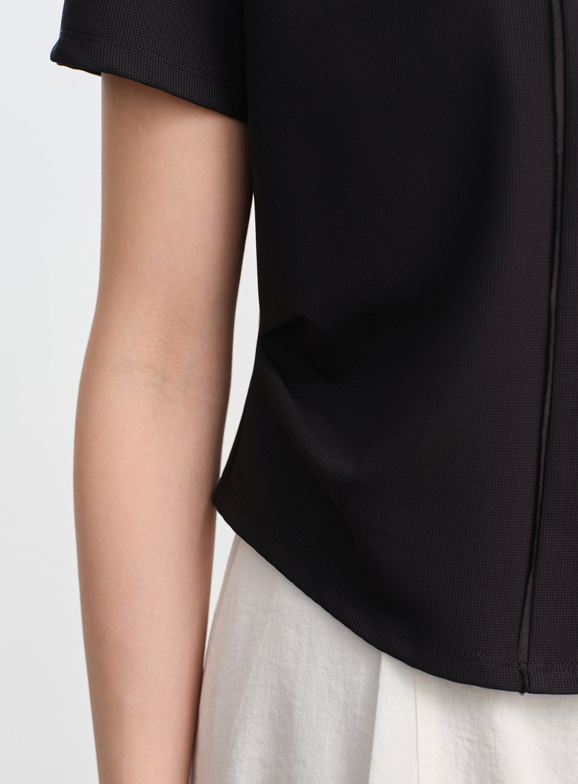 修身針織開襟襯衫