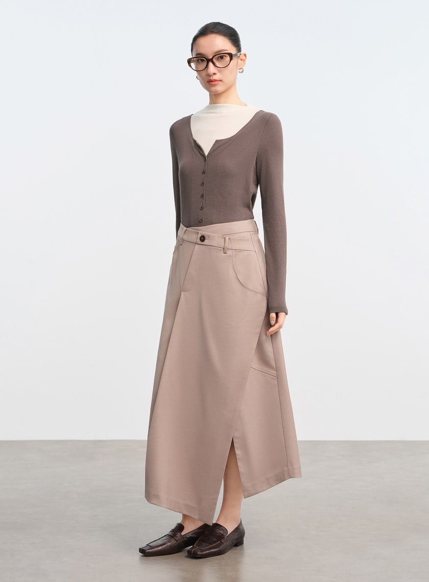 假兩件羅紋羊毛內搭