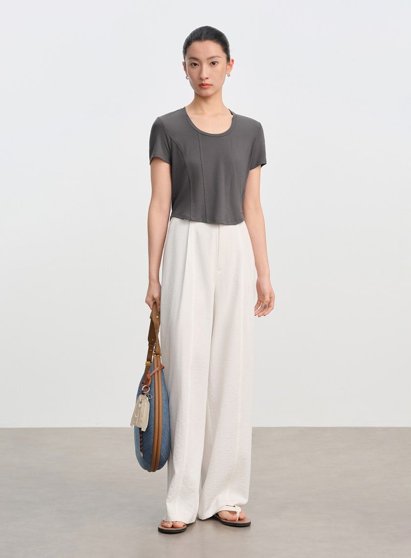 魚骨短版修身上衣