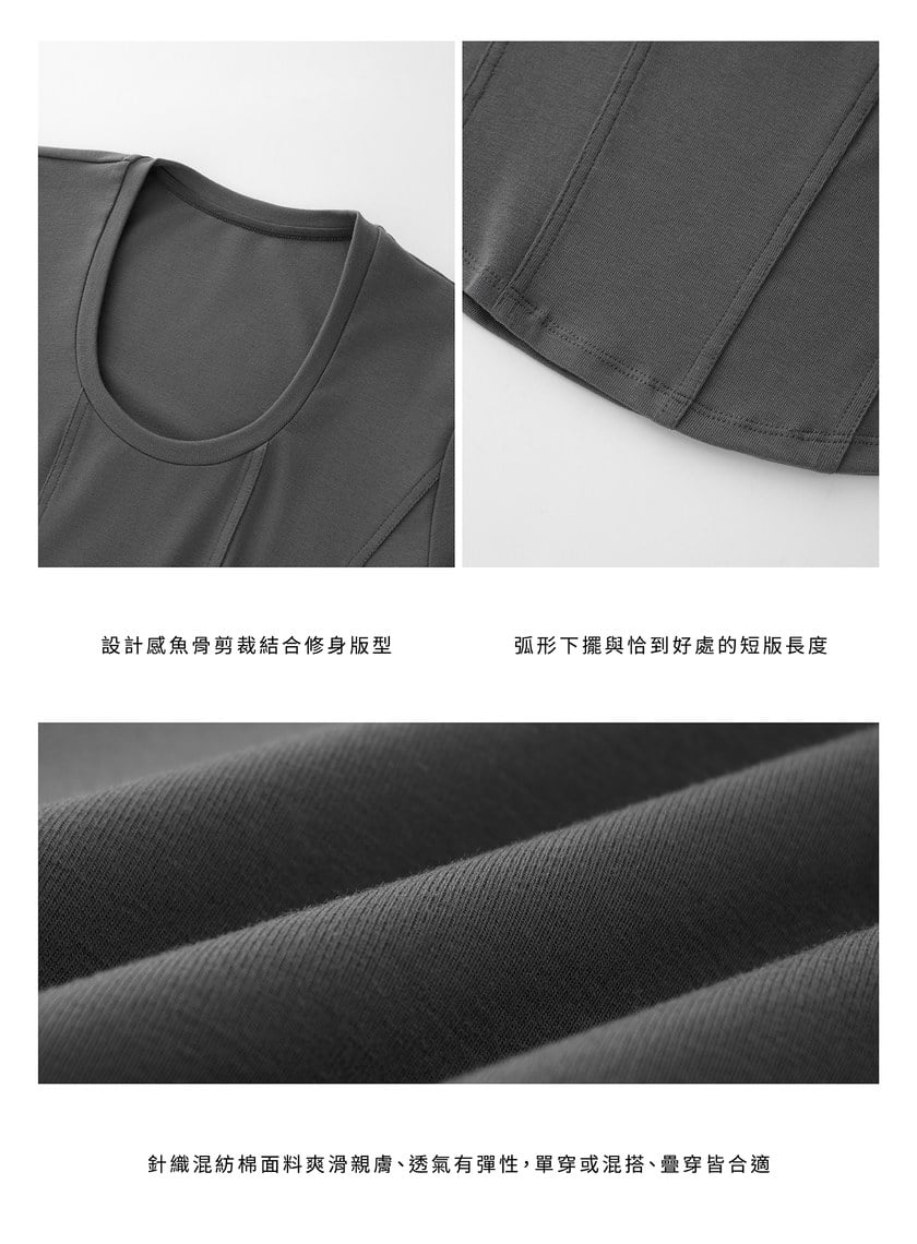 魚骨短版修身上衣