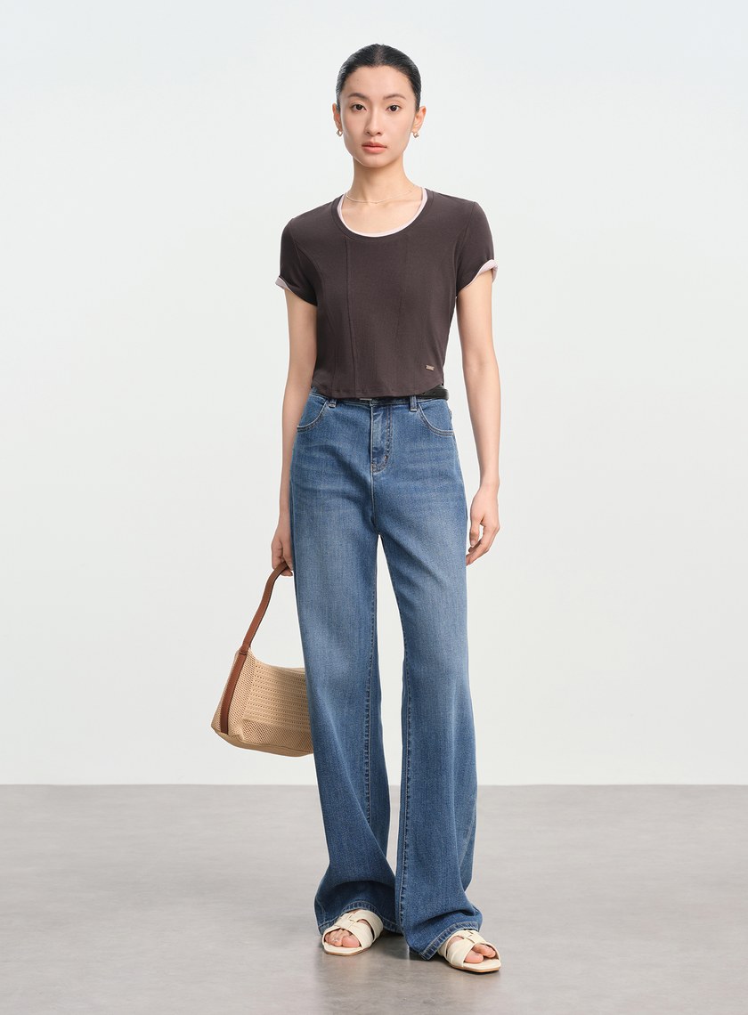 魚骨短版修身上衣