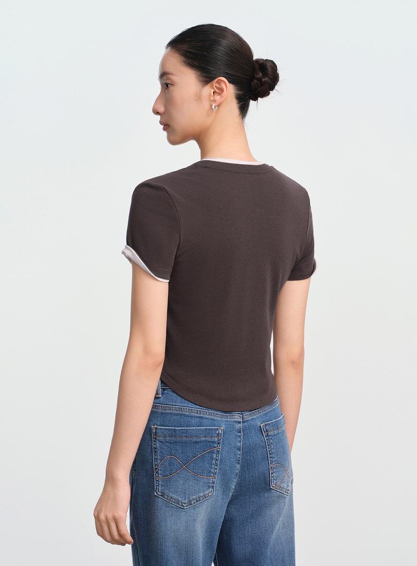 魚骨短版修身上衣